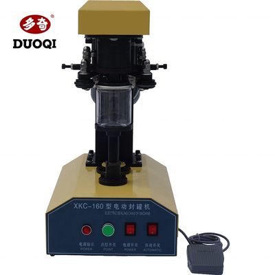 Máquina de sellado de latas de estaño semiautomática DUOQI DQ-160 de accionamiento eléctrico para latas de plástico PET
