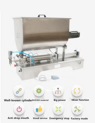 Máquina de llenado de líquido neumático semiautomático de 200 BPH con calentador y mezclador