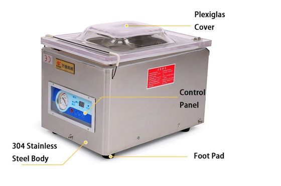 Máquina de embalaje de vacío de mesa Máquina de embalaje de vacío de cámara única DZ-260 2 bolsas/min