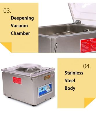 Máquina automática de embalaje a vacío de alimentos Carne, pescado y pollo DZ-260 sellador a vacío de cámara