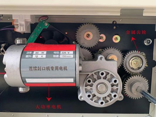 Embalaje de plástico 220 V/Hz sellador automático de banda continua para costura de bolsas de papel de aluminio